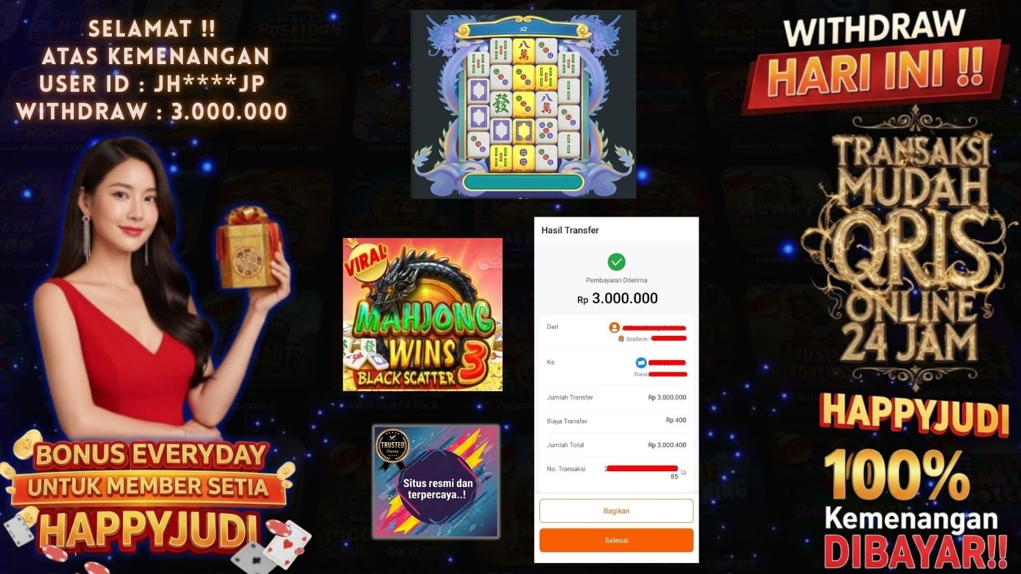 HAPPYJUDI JACKPOT SLOT MAHJONG WINS 3 - BLACK SCATTER